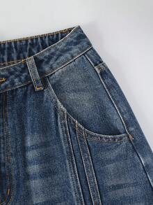 GlowEve Women's Casual Loose Fit Bucket Style Jeans With Pockets Baggy Jeans Loose Jeans Women Jeans Baggy Jeans Wide Leg Baggy Jeans Y2k - Dark Wash - View 3