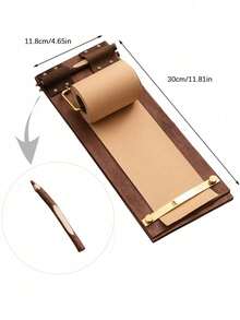 Cirelle 1pc Retro Memo Clipboard: Hanging Roll Paper Memo, Adhesive-Free Wooden Memo Pad & Blank Reminder Notebook Ramadan - multicolor - View 8