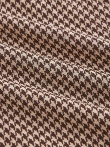 SHEIN MOD 大码女式休闲商务通勤百搭简约A字裙 - 棕色 - 查看 5