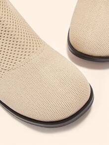 CUCCOO BASICS Botas de tobillo con tacón grueso, versátiles y transpirables para uso diario de las mujeres - Albaricoque - Ver 5