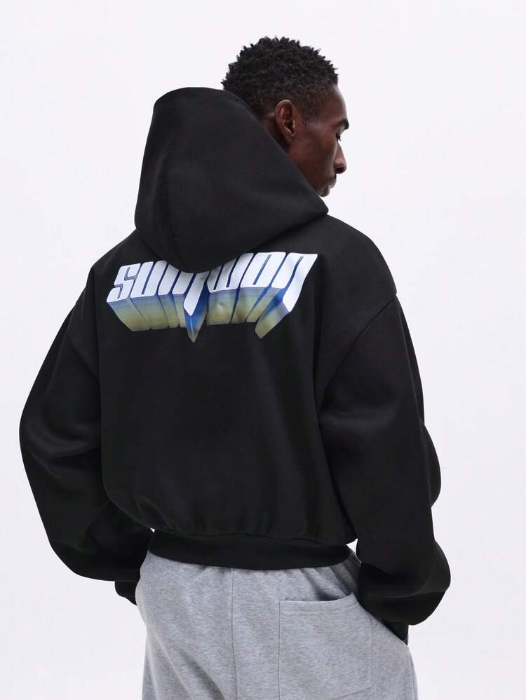 Black Oversized Hoodie With Back Print