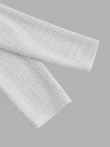 SHEIN MOD 领长袖提花收腰西装外套、秋季婚礼西装外套、派对西装外套、复古风格、优雅纽扣西装外套、正式西装外套、商务休闲女装、巡航女装、90 年代服装、返校节、办公室女装西装外套 - 白色 - 查看 4