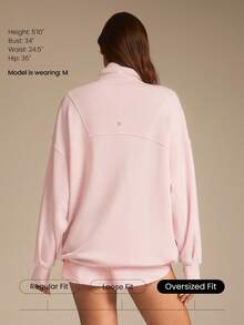 GLOWMODE Softserene Modal Chill Days Oversized Silky Smooth Breathable Wide Collar Drawstring Hem Zip-Up Jacket Daily Casual Wear Valentine's Day - Baby Pink - View 2