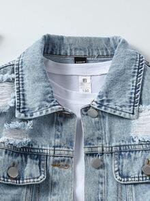 Sparklyn 少女Y2K风格牛仔两件套，秋冬新品，学院风，外套+百褶裙套装，休闲街头风，长袖做旧牛仔外套+牛仔百褶迷你裙，中蓝色复古水洗牛仔布，宽松时尚百搭套装，牛仔新品套装