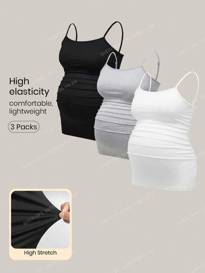 Modmama Solid Color Simple Maternity Daily Cami Top
