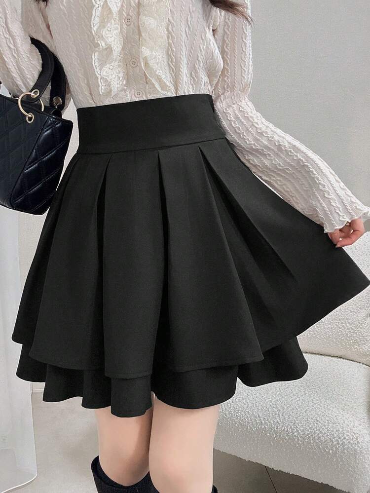 Tall Women's Elastic Waist Casual Knee-Length Skirt