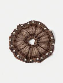 MOTF PREMIUM BROWN IMITATION PEARL CROCHETED HAIR BAND (RANDOM PATTERN) - Brown - View 2