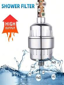 FILTRO DE DUCHA - Filtro de cabezal de ducha de 20 etapas para agua dura con cartuchos de filtro reemplazables para eliminar sustancias y olores no deseados - Filtro de ducha de alta presión para el cabello y la piel (Cromo) - Beis - Ver 8