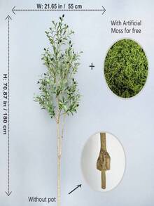 نبات زيتون اصطناعي طول 130-200 سم، أغصان عالية، أوراق بلاستيكية زخرفية، نبات اصطناعي للديكور المنزلي، عيد الحب، هدايا عيد الميلاد والتخرج - متعدد الألوان - مشاهدة 14