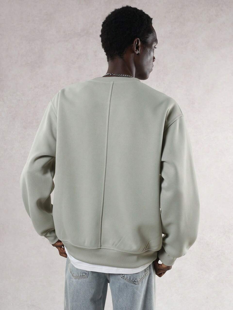 Thick Military Green Letter Print Men's Pullover Pullover Sweatshirt, Autumn/Winter