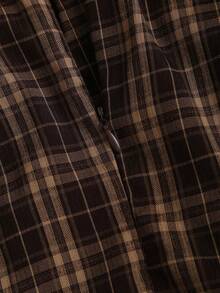 Sweetra Đầm kẻ caro tay dài/chân váy ngắn dáng ôm eo thắt nơ kiểu Pháp thanh lịch 2 trong 1 dành cho nữ, thích hợp cho mùa xuân, mùa thu, mùa đông, trở lại trường, tiệc tùng - Nhiều màu - Xem 5