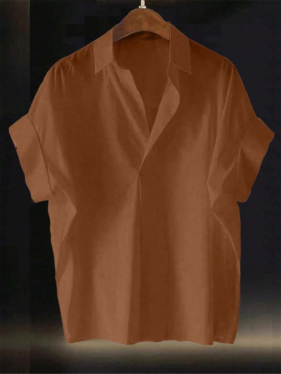 Franclia Áo sơ mi nữ cổ bẻ tay cánh dơi rộng rãi thiết kế kiểu Pháp cao cấp thời trang - màu nâu - Xem 1