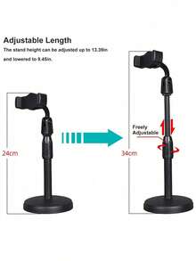 Mobile Phone Stand, Slouchy Mobile Phone Stand, Adjustable Height And Angle, Suitable For Office, Leisure, Business, Home Flexible Universal Stand, Compatible With 3.5-6.7 Inch Devices - Black - View 10