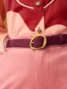 MOTF PREMIUM 1 THẮT LƯNG NÂU KHÔNG ĐỐI XỨNG DÀNH CHO NỮ, THÍCH HỢP CHO CÔNG VIỆC, TRANG PHỤC CƠ BẢN & ĐI LẠI HÀNG NGÀY - Màu Hồng Tươi - Xem 6