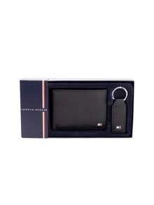 Tommy Hilfiger Eton Men Wallet And Key Fob Gift Set Black