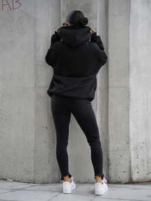 SAYEHFBABY Women Jeans  Thickened Denim - Black - View 2