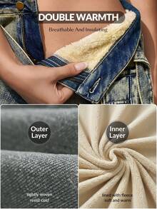 SHEIN Tall 女士休闲牛仔裙，带口袋和不对称裙摆 - 藍色 - 查看 11