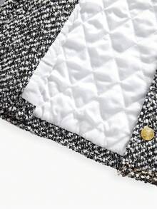 MOTF PREMIUM 粗花呢撞色包边外套 - 黑與白 - 查看 8