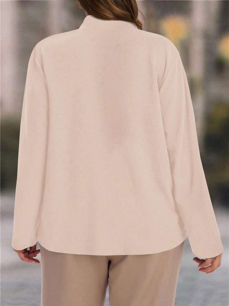 Plus Size Women's Casual Solid Color Basic Cardigan