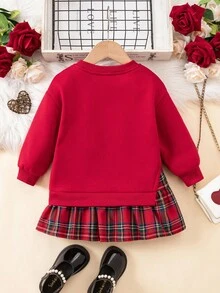 SHEIN Baby Girl Cute Plaid Long Sleeve Patchwork Dress, Autumn/Winter  Fashion