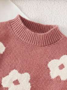 SHEIN Emery Rose Kids 秋冬季少女碎花休闲毛衣