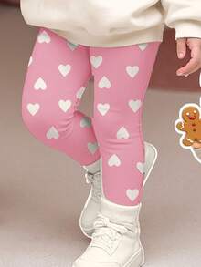 Set de 2 piezas de sudadera de cuello redondo de manga larga y leggings casuales para niña, adecuado para otoño/invierno, color rosa - Multicolor - Ver 4