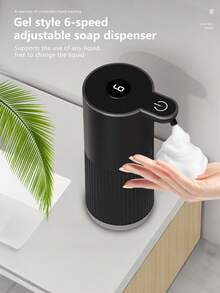 1 pieza Dispensador de jabón automático sin contacto, diseño blanco elegante, 6 niveles ajustables, recargable por USB, dispensador de líquido sin contacto, capacidad de 380ml para la cocina y el baño, dispensador de jabón para el baño - Multicolor - Ver 6