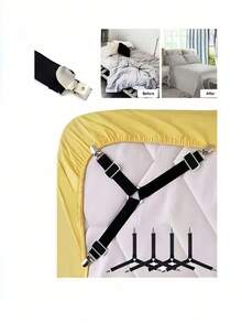 4 chiếc kẹp cố định co giãn hình tam giác cho ga trải giường, vỏ nệm, đệm ghế sofa, kẹp chăn, kẹp kim loại - Nhiều màu - Xem 4