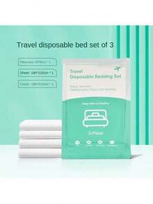 4PCS Bed Set Disposable Portable Travel Bedding Hotel Disposable Bedding Business Travel Bedding Travel Hotel And Hospital Trains Camping Essential Bedding Disposable Bedding Set Travel Queen Bed Disposable Sheets Travel Is Ready To Use Clean And Hygienic