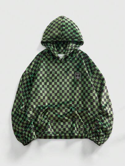 Street Life Men's Casual Checkered Print Hoodie Sweatshirt, Autumn/Winter