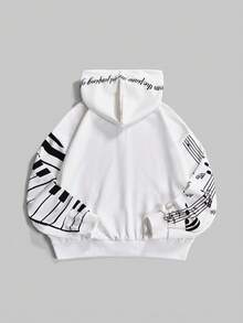 ROMWE Avant Y3K Subculture Avant-Garde Funny Letter Rhinestone Print Slim Fit Hooded Sweatshirt For Women - White - View 2