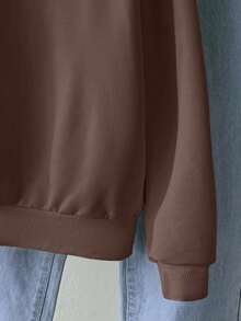 INAWLY Sweatshirt Wanita Motif Bordir Manusia Kue Jahe Natal Kerah Bulat - Coklat - View 5