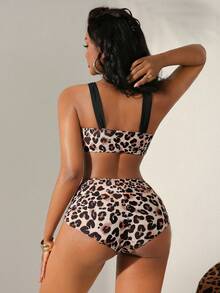 Bare Chapter 2件套豹纹时尚女士文胸内裤内衣套装 - 彩色 - 查看 2