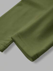 SHEIN BASICS 秋冬季基础款高领修身长袖纯色女式上衣，升级保暖内衬面料，时尚休闲舒适，百搭不臃肿 - 綠色 - 查看 4