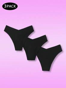 Notgurli 3pcs/Pack Black Seamless V-Shape Star Print Adhesive Panties