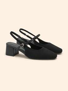 CUCCOO BASICS Women's Fashionable Versatile Minimalist Backless Pumps - Black - View 4