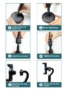 Mobile Phone Stand, Slouchy Mobile Phone Stand, Adjustable Height And Angle, Suitable For Office, Leisure, Business, Home Flexible Universal Stand, Compatible With 3.5-6.7 Inch Devices - Black - View 8