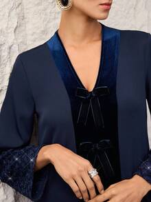 Al Najma 女士土耳其长款连衣裙和阿拉伯传统长袍 - 寶藍色 - 查看 2