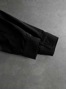 Manfinity EMRG Áo sơ mi dài tay in chữ có khóa kéo tiện dụng cho nam - màu đen - Xem 7
