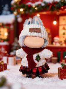 [仅服装] 拉布布服装，适合17厘米娃娃的服装，情侣圣诞毛衣，时尚高级，生日/节日礼物 - 彩色 - 查看 2