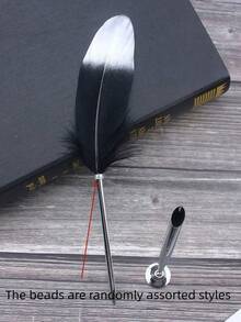 1 件欧洲复古英式金色羽毛笔书法书写工具，适合婚礼圣诞派对礼物教师学生维多利亚文学主题装饰 - 彩色 - 查看 17