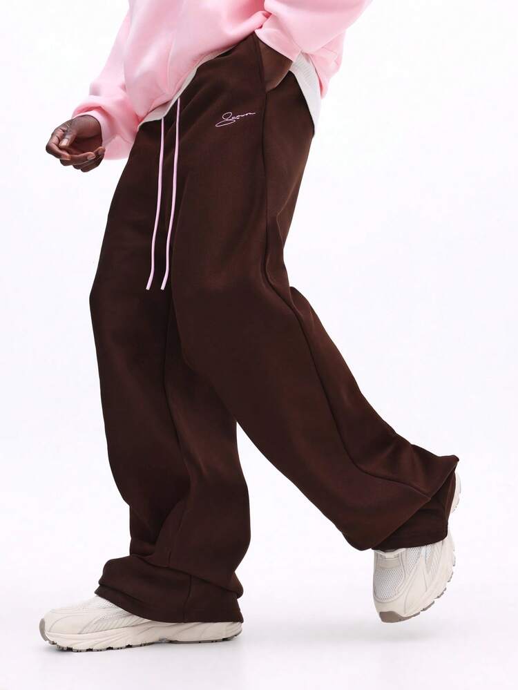 Wide Leg Sweatpants With Drawstring