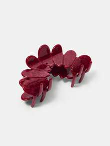ALL OVER PRINT HALF ARC HAIR CLIPS - Burgundy - View 7