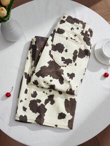 Comfortcana Jeans de pierna ancha versátiles y casuales con bolsillos estampados para mujer - Multicolor - Ver 2