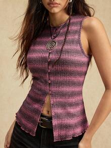 Easelle Top de tirantes ajustado con gráfico desgastado y lavado en estilo vintage nómada para mujer - Multicolor - Ver 4