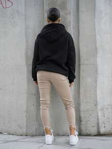 SAYEHFBABY Women's Casual Distressed Skinny Jeans With Pockets - Apricot - View 2