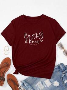 Women T-Shirts - Burgundy - View 3