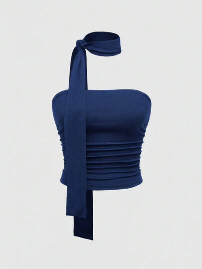 Top mujer corto de Un Hombro con Lazo Atrévete a Brillar en Cada Ocasión de estilo Y2K trendy