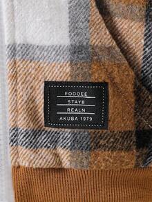 Vintaside Kids Baby Boy Patch Letter Graphic Thermal Lined Casual Hoodie Jacket, Autumn/Winter - Camel - View 7