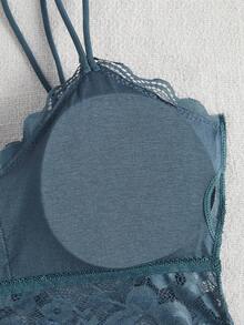 1 Áo ngực ren hoa thoải mái cho nữ - Màu xanh lá cây đậm - Xem 6